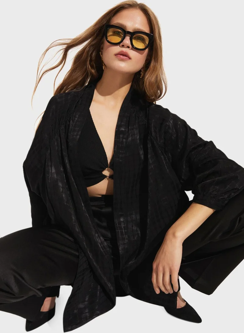 JUNE Printed Knitted Kimono