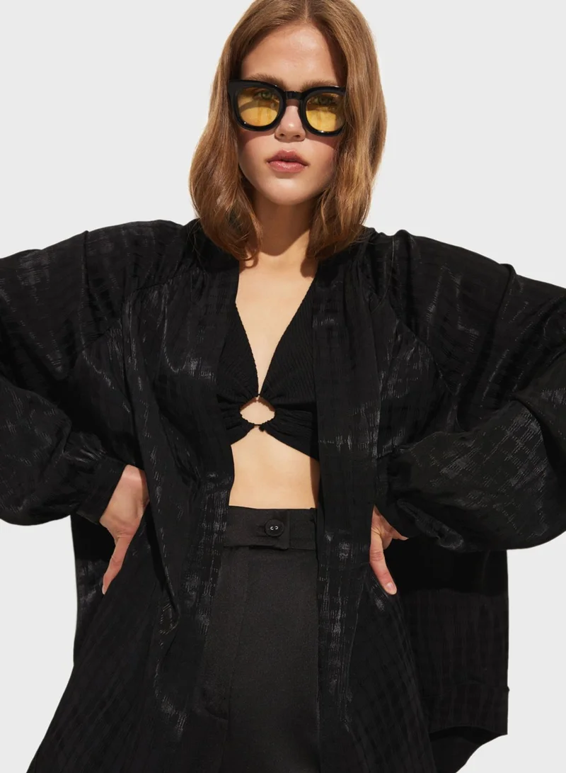 JUNE Printed Knitted Kimono