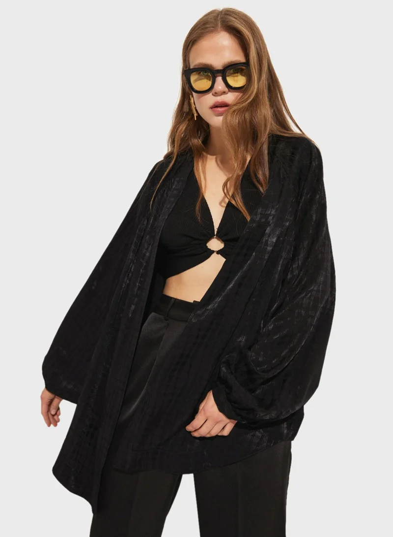 JUNE Printed Knitted Kimono