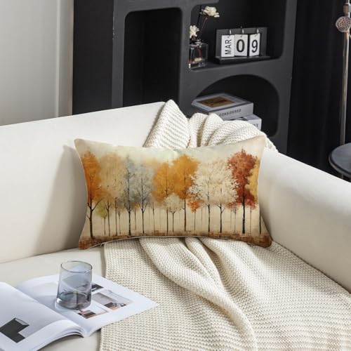 TAJWE Fall Pillow Covers 12x20 Set of 2 Autumn Leaves Thanksgiving Decorative Cushion Cases for Sofa Couch Home Decorations - Image 5