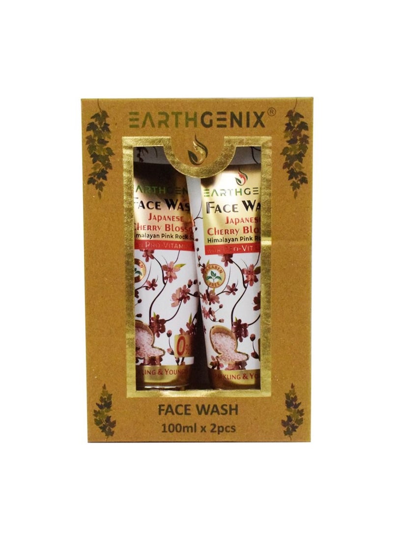 Earthgenix - Earthgenix Japanese Cherry Blossom Face wash 100ml x 2 Twin Pack - Image 1