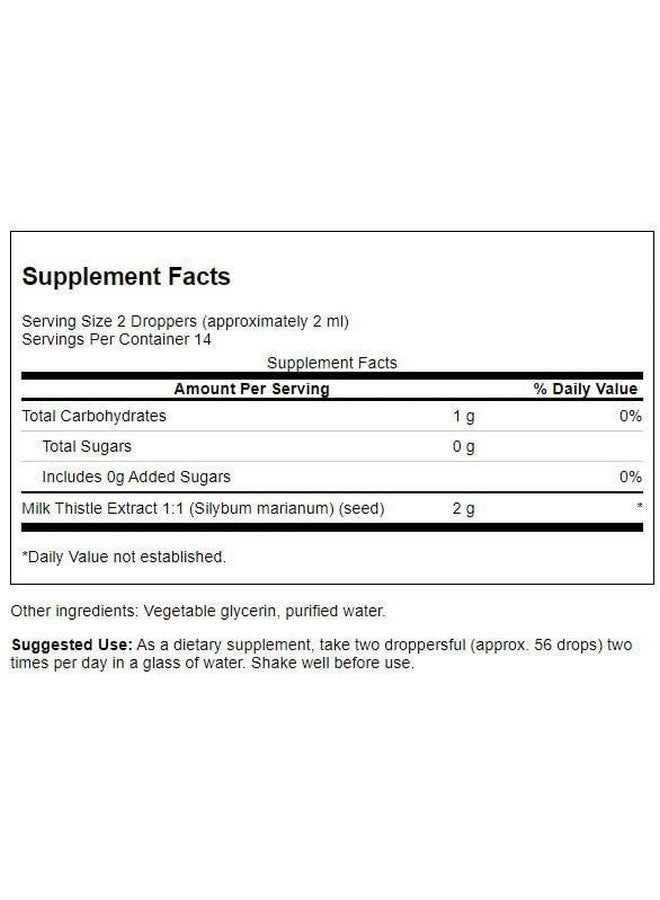 Swanson Milk Thistle Liquid Extract (Alcohol- & Sugar-Free) 1 fl Ounce (29.6 ml) Liquid - Image 2