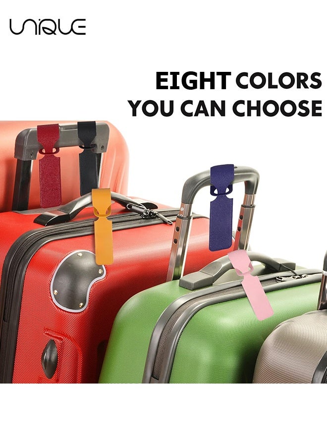 يونيك 8 قطع علامات الأمتعة - علامات الأمتعة الجلدية PU - بطاقات الهوية علامات الأمتعة المعلقة القابلة لإعادة الاستخدام - حقيبة تحديد ملصقات لإكسسوارات السفر وحقائب السفر - حقيبة الأمتعة الجلدية علامات للنساء والرجال السفر (متعدد الألوان) - Image 5
