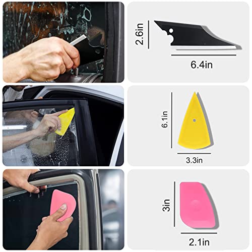 YXGOOD 8 Pcs Car Window Tint Application Kit, Vehicle Glass Protective Film Installing Tool Car Window Film Squeegee Automotive Film Scrapers Window Tint Tools - Image 4