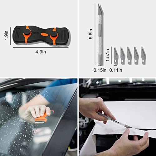 YXGOOD 8 Pcs Car Window Tint Application Kit, Vehicle Glass Protective Film Installing Tool Car Window Film Squeegee Automotive Film Scrapers Window Tint Tools - Image 5