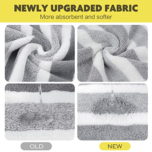 KinHwa Microfiber Hand Towels for Bathroom Soft and Absorbent Face Towels Grey Bathroom Hand Towels for Spa Hair Bath 30inchx16inch 4 Pack - Image 2