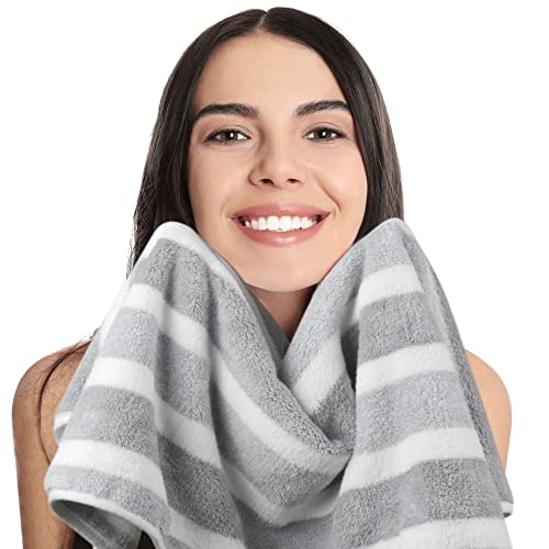 KinHwa Microfiber Hand Towels for Bathroom Soft and Absorbent Face Towels Grey Bathroom Hand Towels for Spa Hair Bath 30inchx16inch 4 Pack - Image 4