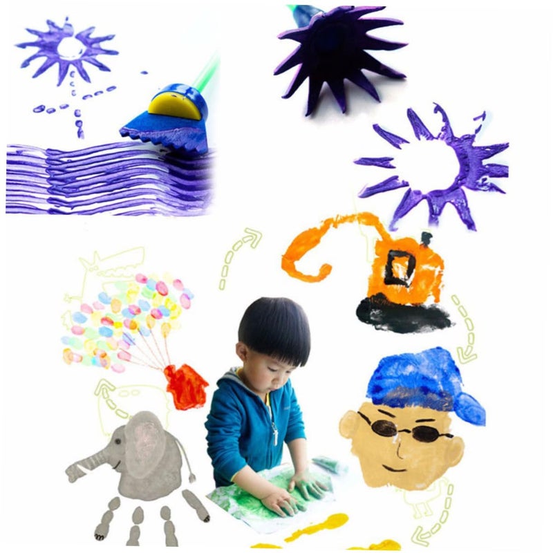 4 قطع أدوات رسم إبداعية بإسفنجة زهرية للفن للأطفال والصغار - Image 3