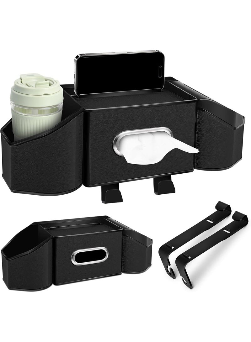 منظم مقعد خلفي فاخر من الجلد لسيارة فولكس فاجن أب! – وحدة تخزين متعددة الوظائف للمقعد الخلفي مع حاملات أكواب، وعلبة مناديل، وخطافات، وأقسام لترتيب المقصورة الداخلية للسيارة - Image 1