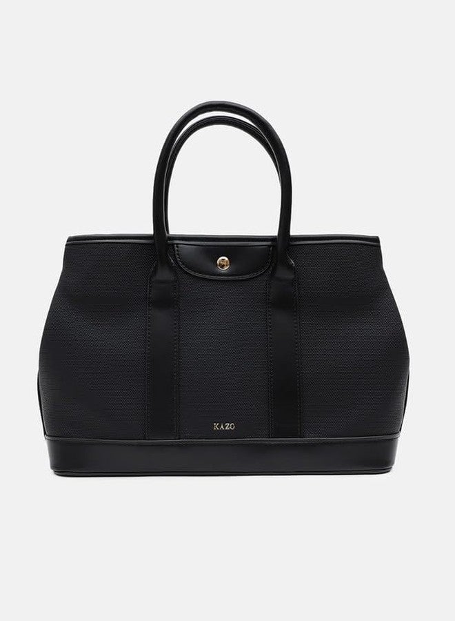Kazo Bag Black Structured Shoulder Handbag | Premium Faux Leather Purse - Image 3