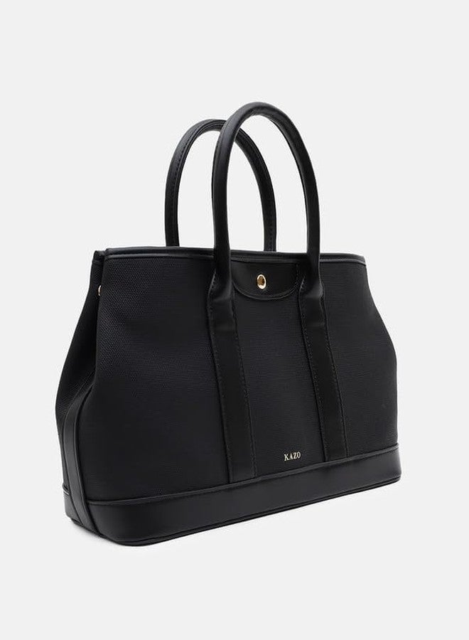 Kazo Bag Black Structured Shoulder Handbag | Premium Faux Leather Purse - Image 4