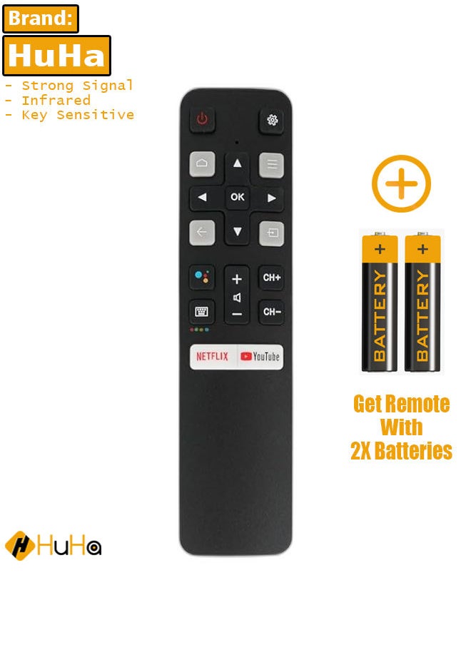 HuHa Replacement RC802V FNR1 Voice Command Remote for TCL Android 4K Smart TV Compatible with 65P8S, 55P850P8, 49S6510FS, and More 