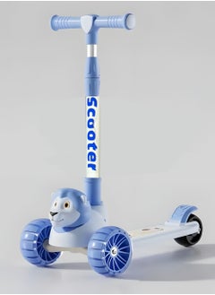 NextWave Scooter for Kids 2-8 Years Old Boys Girls 3 Wheel Toddler Scooter Childrens Folding Kick Scooter Toy Light up Wheels Adjustable Height Lean to Steer Extra-Wide & Non-Slip Deck Blue  - Image 1