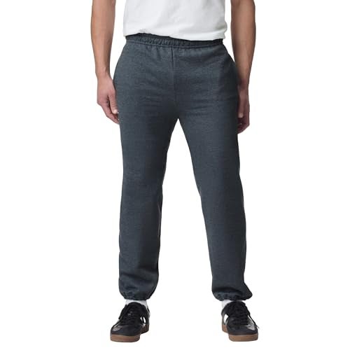 Gildan Men's Fleece Elastic Bottom Sweatpants with Pockets, Style G18100, Dark Heather, Medium - Image 1
