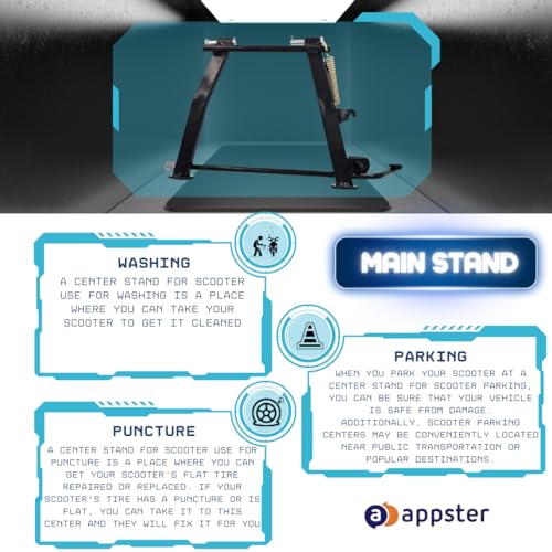 APPSTER Ola S1 Pro Gen 2 Main Stand + Charger Cap + Footmat + Screen Guard -Only for S1 Pro 2nd Genaration, 4 in 1 (Black) - Image 5