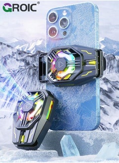 جرويك Phone Cooler, Cooling Fan for Gaming Fit All Types of iPhone Android Smartphones, Mobile Radiator with Universal Clamp/RGB LEDS  - Image 3