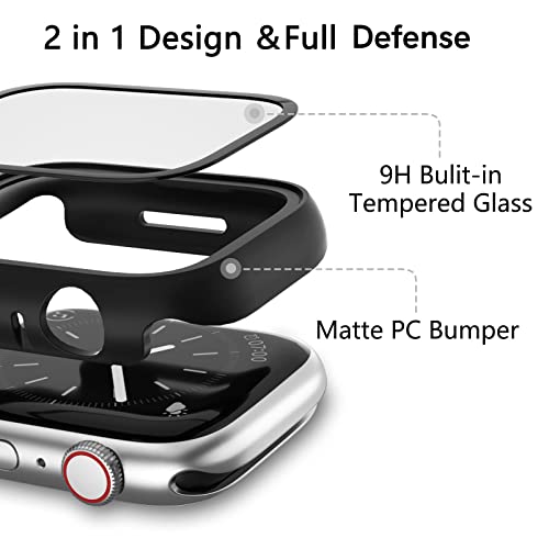 Commuter 16 Pack Case for Apple Watch SE (3nd Gen)/SE 2/SE/6/5/4 Screen Protector 40mm, (2025 New) Hard PC Ultra-Thin Protective Face Cover Built-in Tempered Glass Film for iWatch 40mm - Image 2