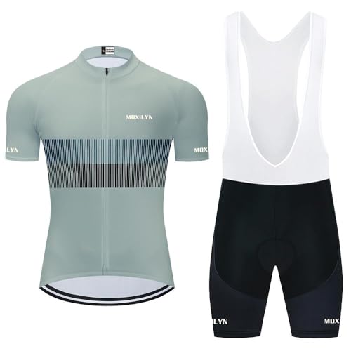 MOXILYN Mens Cycling Jersey MTB Clothes Cycling Kit Bike Shirts and Cycling bibs Short with 20D Gel Pad Biking Clothing Set - Image 1