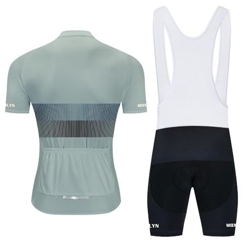 MOXILYN Mens Cycling Jersey MTB Clothes Cycling Kit Bike Shirts and Cycling bibs Short with 20D Gel Pad Biking Clothing Set - Image 2