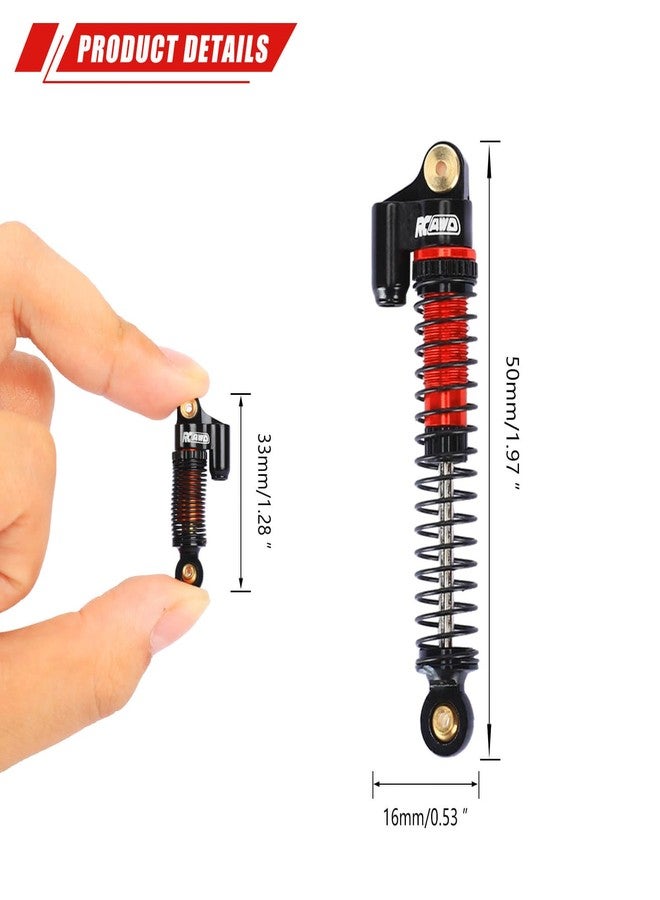 RCAWD ترقيات RCAWD لممتص الصدمات Axial AX24 XC-1 4WS مع قطع غيار إضافية من النوابض، وممتص صدمات أمامي وخلفي من الألومنيوم للسيارات التي تعمل بالتحكم عن بعد بمقياس 1/24 AXI00003 أسود - Image 4
