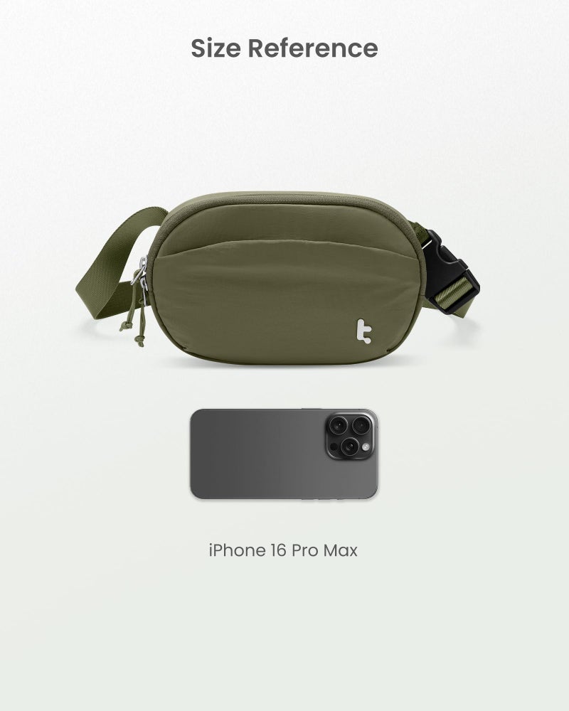 tomtoc Belt Bag with RFID Blocking, 1.5L Cross Body Fanny Pack for Women Men, Sling Waist Bags with Adjustable Strap for Travel Walk, Green - Image 3