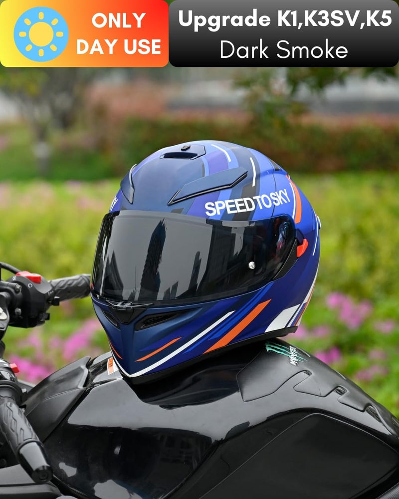Logto Compatible With Upgrade Agv K1 Visor Replacement K3SV K5 Face Upgrade Shield Tinted Visor Helmet Accessories (Dark Smoke) - Image 3
