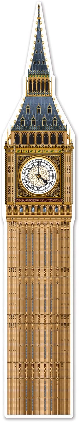 Beistle Big Ben Photo Prop Backdrop 5 11 Tall  British International Party Wall Decoration Cut Out England Themed Decor - Image 1