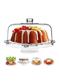 Arabest Acrylic Cake Stand, Versatile Edible Cookie Tray with Domed Lid, Perforated Bowl and Cake Plate for Banquet Dessert Table Display  - Image 1