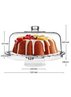 Arabest Acrylic Cake Stand, Versatile Edible Cookie Tray with Domed Lid, Perforated Bowl and Cake Plate for Banquet Dessert Table Display  - Image 2