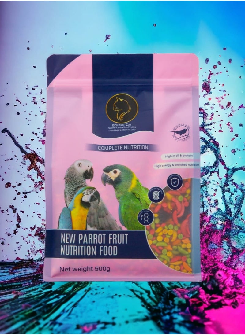 GOLDEN CAT - Parrot food, Bird food,Zupreem,Budgerigar,love bird,Cocktail, And Large Bird Food,New,Parrot, Fruit Nutrition Food 500g - Image 1