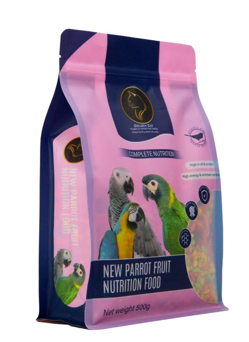 GOLDEN CAT - Parrot food, Bird food,Zupreem,Budgerigar,love bird,Cocktail, And Large Bird Food,New,Parrot, Fruit Nutrition Food 500g - Image 1