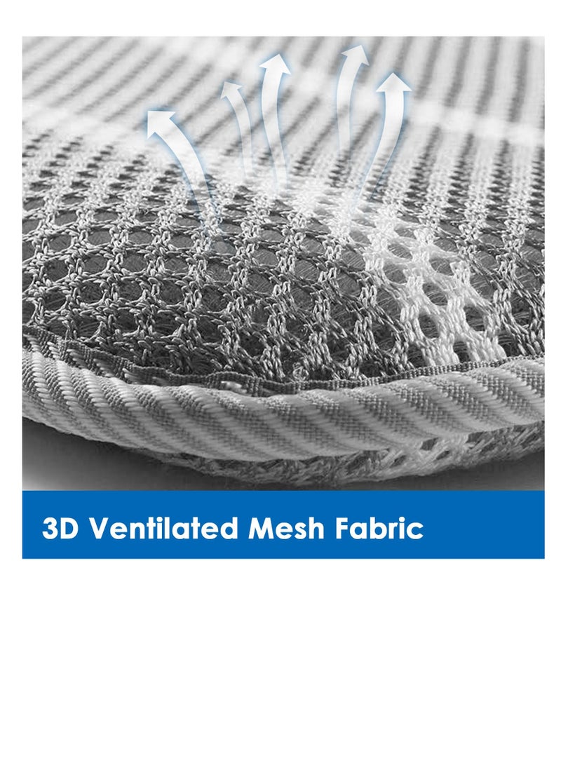KASTWAVE Office Chair Cushion, Square Non-Slip Car Seat Cushion with 3D Airmesh Pad, Car Seat Cooling Pad, Easy to Wash, Breathable Travel Seat for Long Sitting, Pressure Relief Seat Cushion, Grey - Image 2