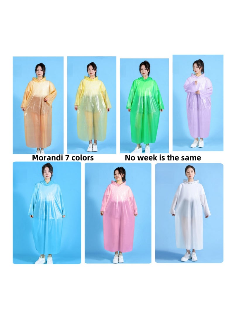 NOVOLAN Disposable Raincoat Portable Adult Thickened Travel Children Amusement Park Compressed Card Raincoat, Full Week Color Variety, Easy to Wear & Remove, Intensified Durability, 7-Piece Set - Image 2