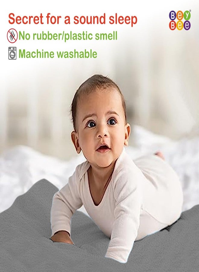 باي بي واقي سرير الأطفال BeyBee® المقاوم للماء، ملاءة جافة للأطفال حديثي الولادة (عبوة متوسطة من قطعتين، رمادي) - Image 4