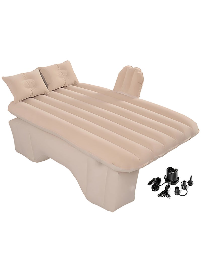Manful Inflatable Mattress with Pump Portable Outdoor Air Mattress Foldable Single Thickened Flocking Mattress for Outdoor and Home  - Image 1