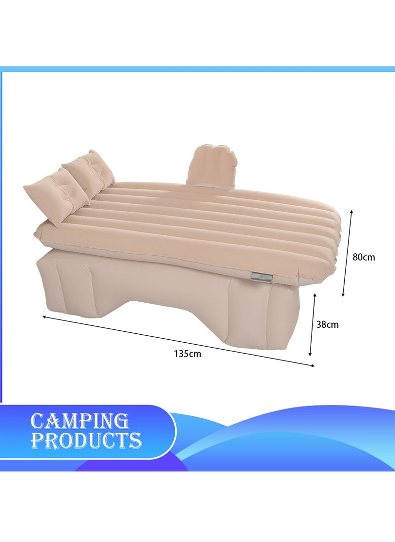 Manful Inflatable Mattress with Pump Portable Outdoor Air Mattress Foldable Single Thickened Flocking Mattress for Outdoor and Home  - Image 3