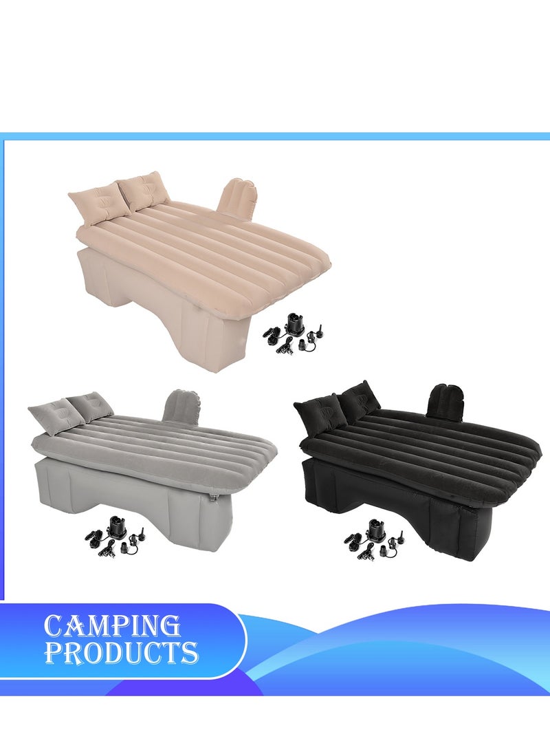 Manful Inflatable Mattress with Pump Portable Outdoor Air Mattress Foldable Single Thickened Flocking Mattress for Outdoor and Home  - Image 2