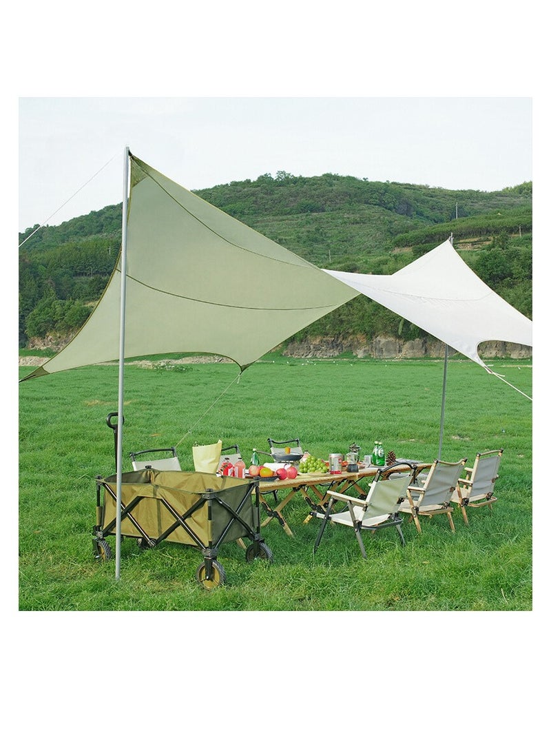 Manful Hexagonal Camping Tarp large area covered, suitable for 6-9 people, equipped with support poles, UV and waterproof, backyard camping, beach, deck, park and carport, sand  - Image 3
