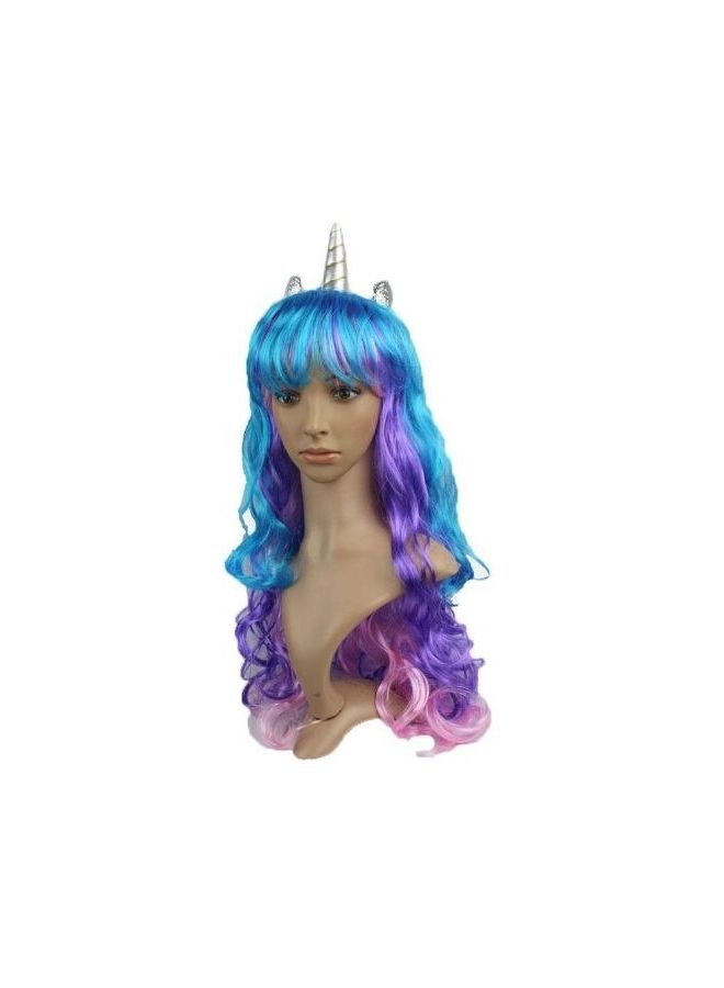 NIBEMINENT 70Cm Little Pony Anime Color Wig Unicorn Cosplay Multi - Image 2