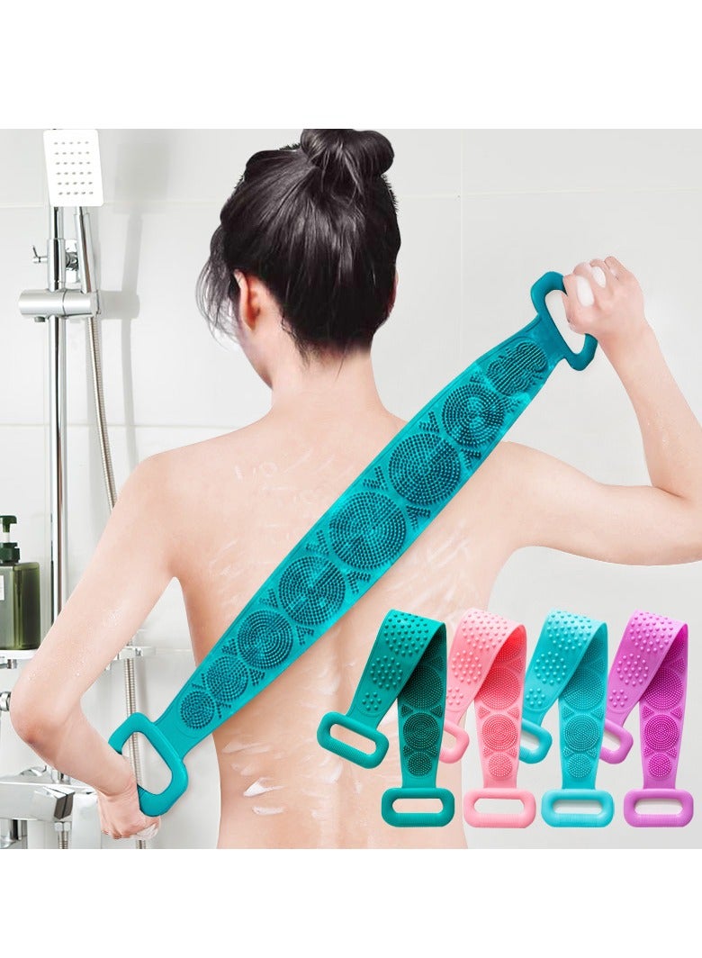 Back Scrubber for Shower Bath Scrub Body Brush Silicone Back Brush Extra Long Exfoliating Body Scrubber With Handle, Deep Clean and Invigorate Skin, for Men and Women（4pice） - Image 2