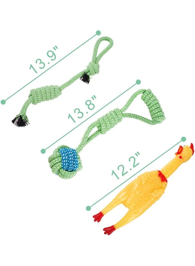 Mumoo Bear Dog Rope Toy Ball Toys Set Chew Teething Flying Disc for Small Medium and Large Squeak - Image 5