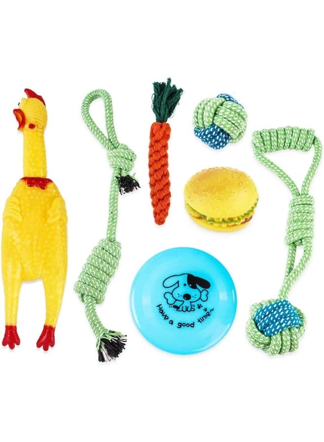Mumoo Bear Dog Rope Toy Ball Toys Set Chew Teething Flying Disc for Small Medium and Large Squeak - Image 1