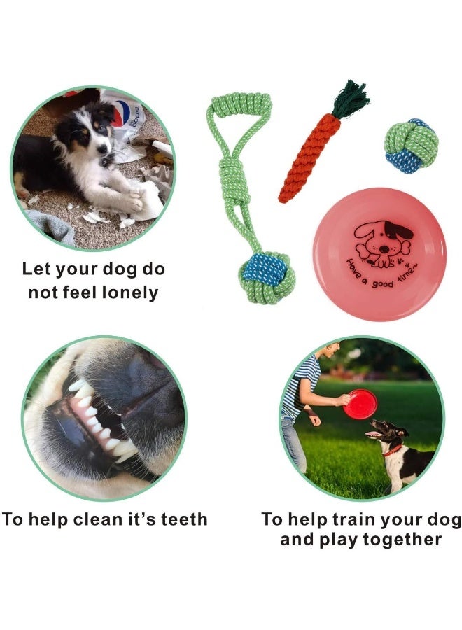 Mumoo Bear Dog Rope Toy Ball Toys Set Chew Teething Flying Disc for Small Medium and Large Squeak - Image 3