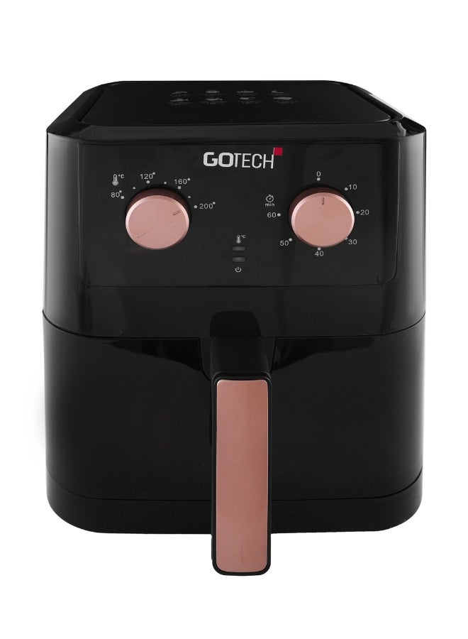 Gotech 6.0L Air Fryer, 1500W, Oil-Free Cooking, 60-Min Timer, Adjustable 80-200°C Temperature, 304 Stainless Steel Heating Tube, Non-Stick Pot, Grill Tray Included, Rapid Air Circulation Technology  - Image 3