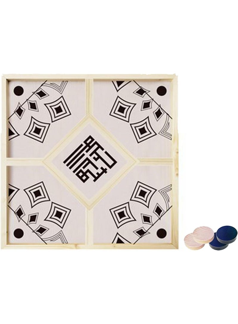 GOLD MANTIS Wooden Carrom Board Game Set – Classic Indoor Family Game with Coins & Striker – Smooth Playing Surface for Kids & Adults – Traditional Carrom Board 32x32 Inches - Image 1