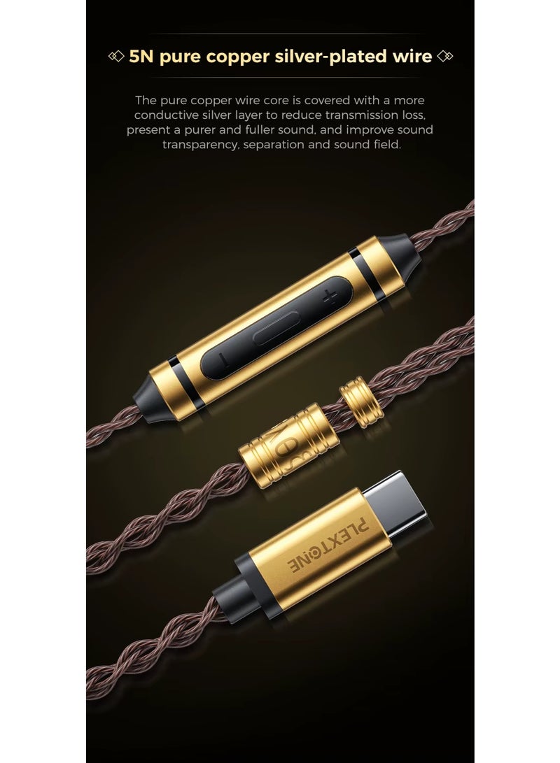 بليكستون سماعة الألعاب PLEXTONE G38 مع موصل Type-C، جودة صوت HiFi HD، كابل تمديد قابل للفصل، سماعات أذن سلكية بطول 120 سم للكمبيوتر، PUBG، PS4، والهواتف المحمولة. - Image 5