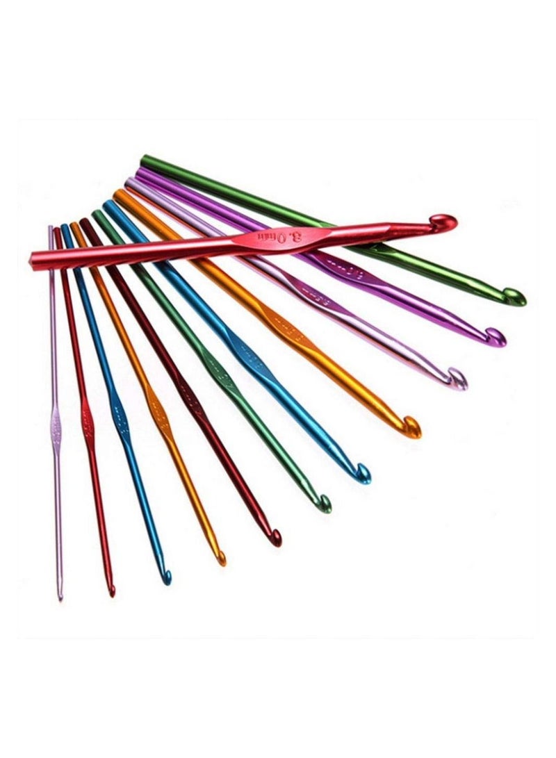 Knitting tool 0.6-6.5mm Crochet Hooks Handle Aluminum Alloy Knitting Knit Needles Weave Craft Yarn DIY Multicolor Mixed 2 Set  - Image 5