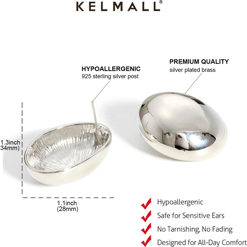 KELMALL 14K Gold Hoop Earrings for Women, Hypoallergenic Chunky Teardrop Round Non Tarnish Drop Statement Earrings for Sensitive Ears - Image 4