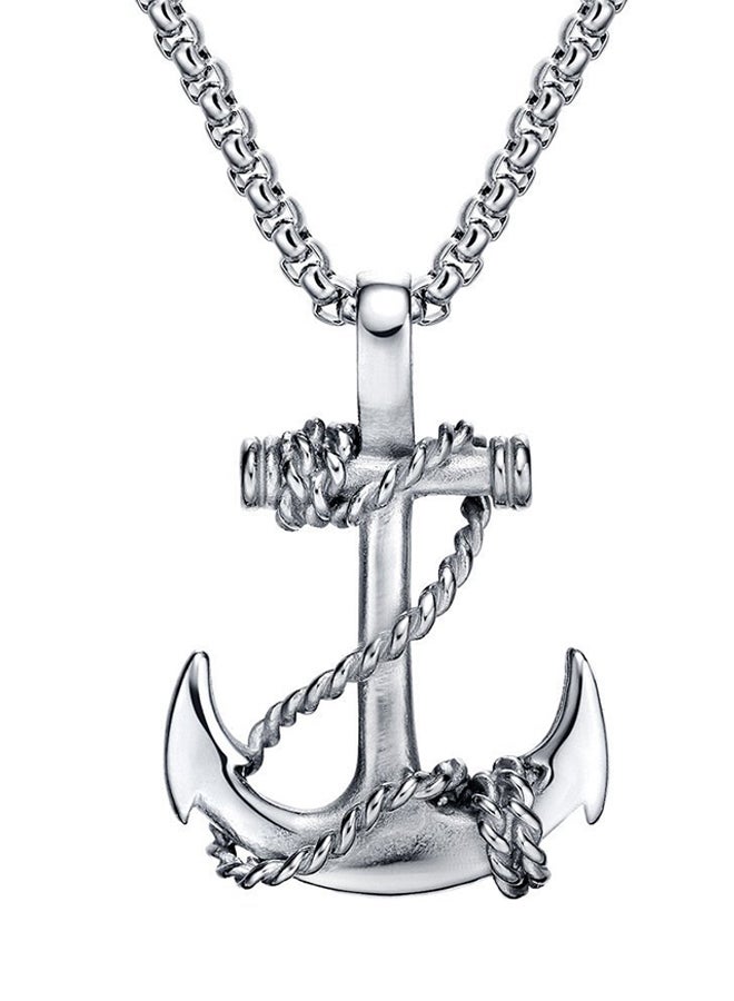Stainless Steel Anchor Pendant Necklace - Image 1