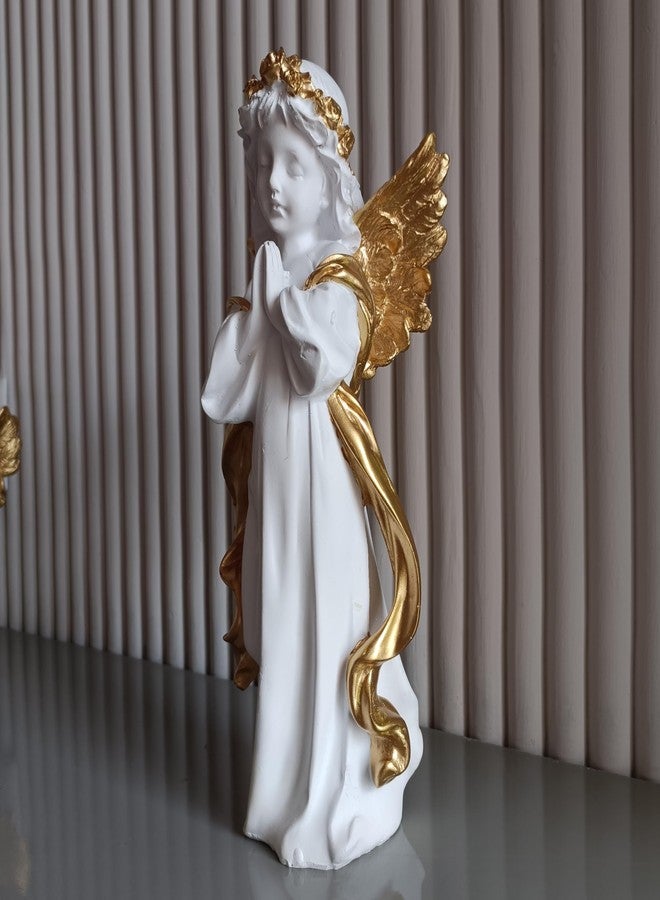 ALILA White Praying Angel Statue With Wings Figurine For Home Living Room Garden Shelf Mantel Decor Decoration Gifting Item, 12 Inches, Fantasy - Image 5